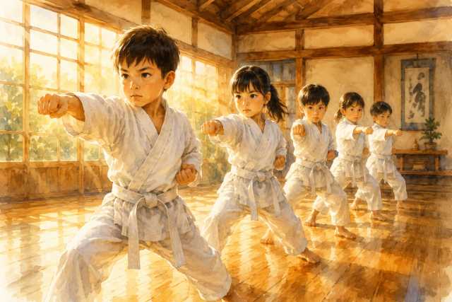 children-karate-practice